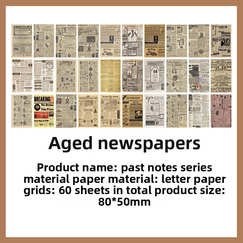 CAWPURI Past Notes Series Hand Account Material Paper Cute Retro Non-sticky Stickers 60 Material Books Wholesale