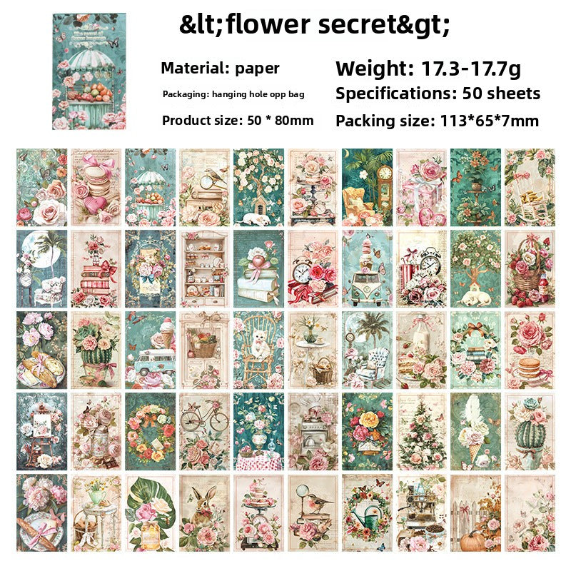 CAWPURI 100PCS Retro Wuxia Handbook Material Paper – Lightweight Collage Sheets
