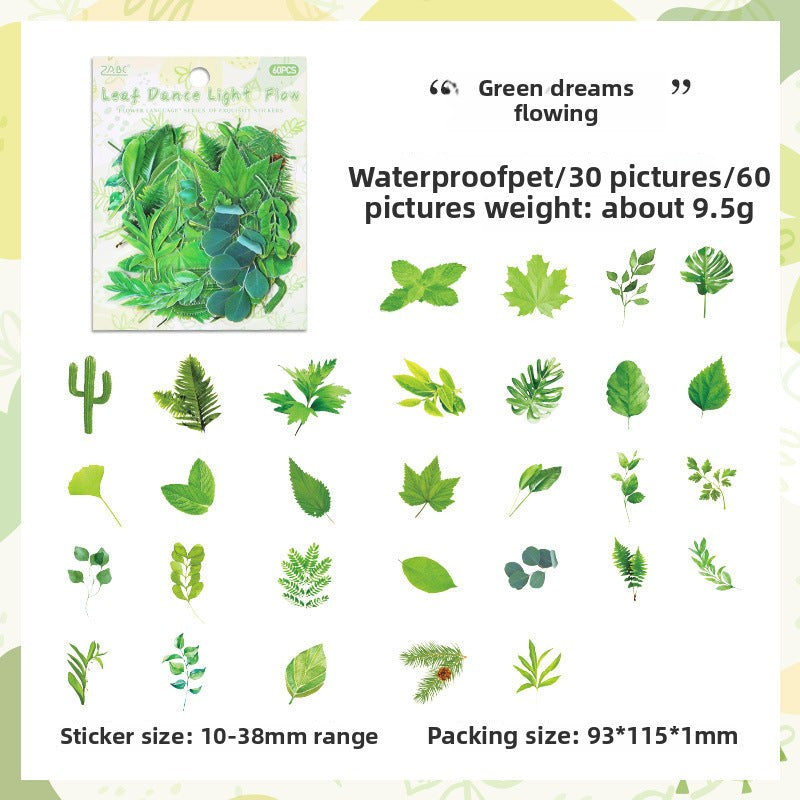 CAWPURI Leisurely Flower Language Sticker Set - 50 Exquisite Retro Designs