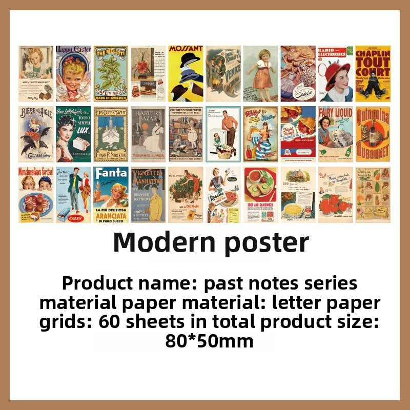 CAWPURI 100PCS Retro Wuxia Handbook Material Paper – Lightweight Collage Sheets