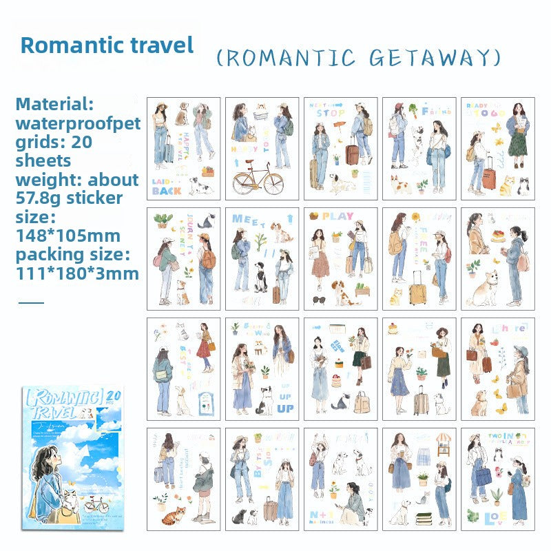 CAWPURI Chase the Ordinary Sticker Book – 20PCS Waterproof PET for Handbooks