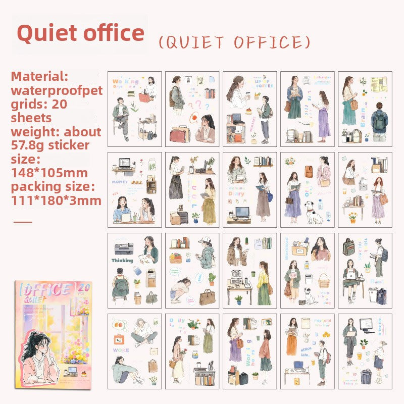 CAWPURI Chase the Ordinary Sticker Book – 20PCS Waterproof PET for Handbooks