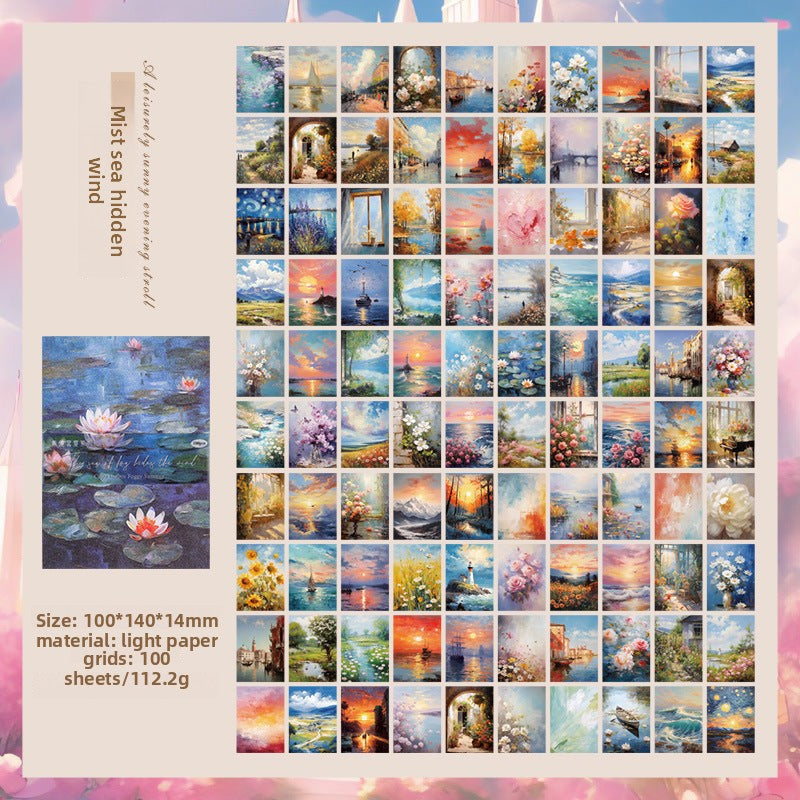 CAWPURI 100PCS Retro Wuxia Handbook Material Paper – Lightweight Collage Sheets