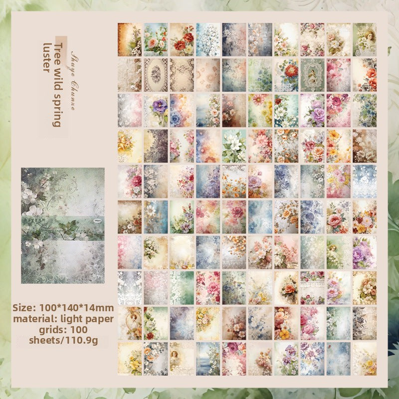 CAWPURI 100PCS Retro Wuxia Handbook Material Paper – Lightweight Collage Sheets