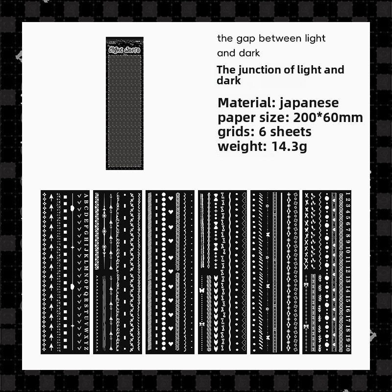 CAWPURI Boundary Guard Strip Stickers – 6Pcs Washi Paper Cut Film for Handbooks