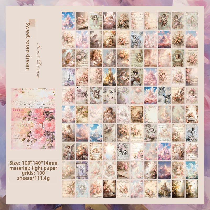 CAWPURI 100PCS Retro Wuxia Handbook Material Paper – Lightweight Collage Sheets
