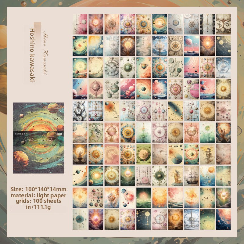 CAWPURI 100PCS Retro Wuxia Handbook Material Paper – Lightweight Collage Sheets