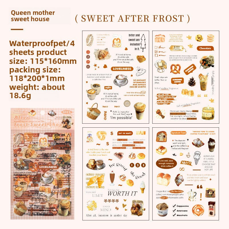 CAWPURI Autumn Letters Cut Film Stickers – 4Pcs Waterproof PET for Handbooks