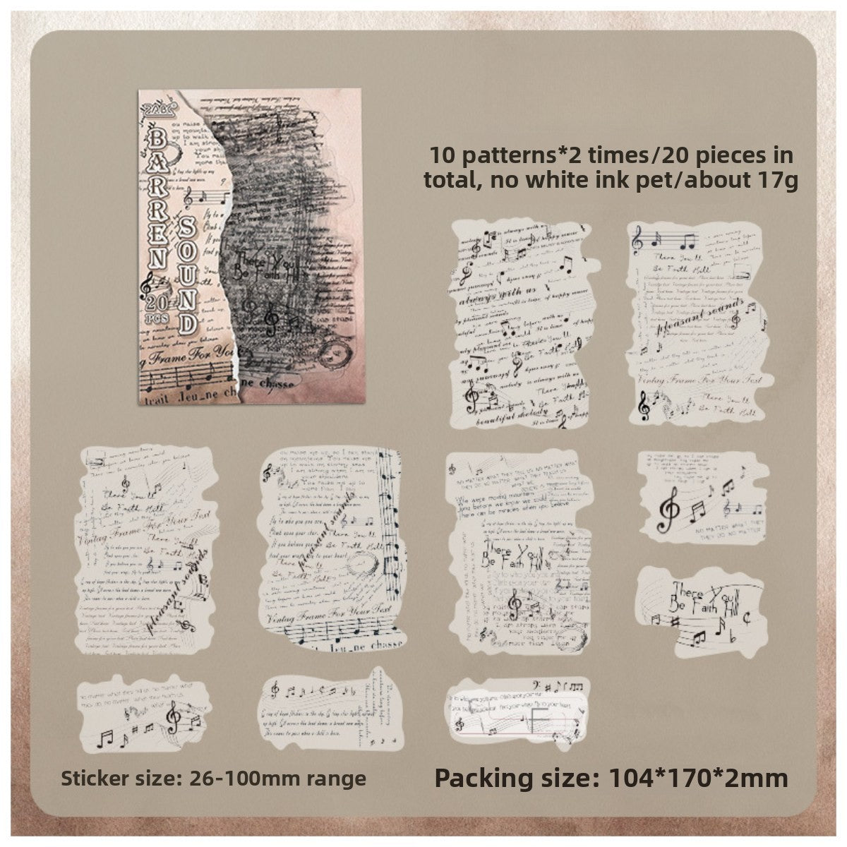 Old Shadow Afterdream Cut Film Stickers – 20 Retro English Designs