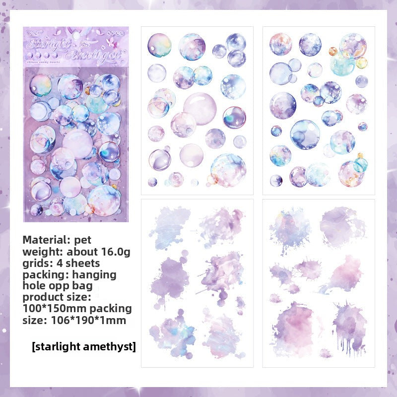 CAWPURI Glazed Sugar Heart Stickers – 4PCS Waterproof PET for Handbooks & DIY