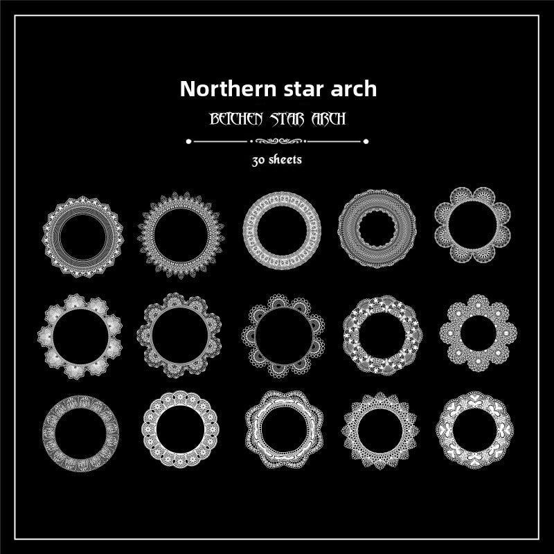 CAWPURI Sun Moon Stars Handbook Sticker Set – Retro - Inspired for Crafts