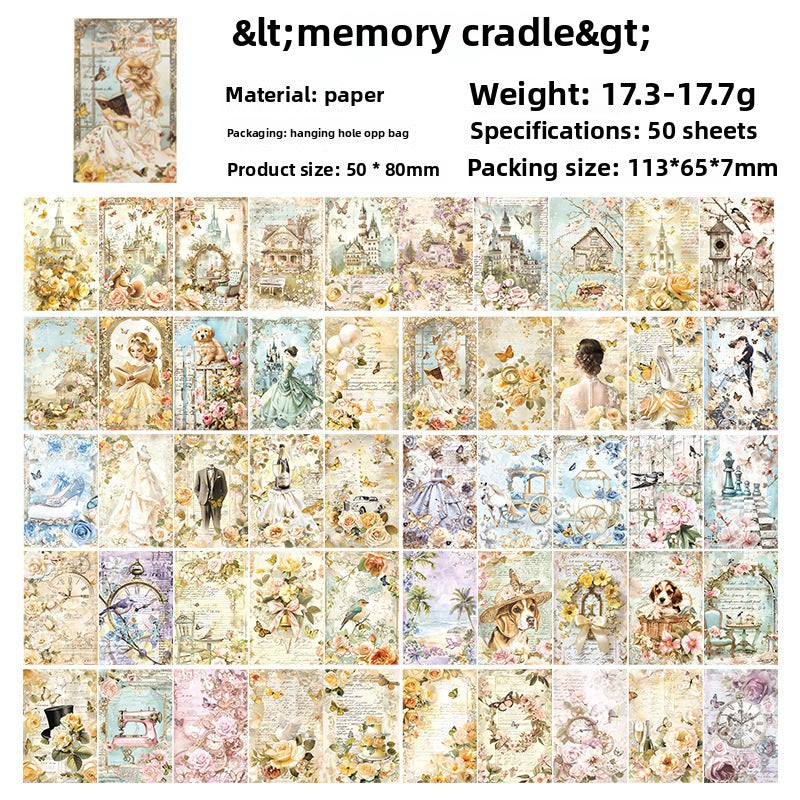 CAWPURI 100PCS Retro Wuxia Handbook Material Paper – Lightweight Collage Sheets