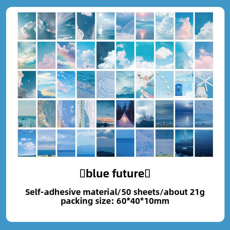 CAWPURI Starry Sky Sticker Book – 50PCS Adhesive Stickers for Handbooks & Crafts