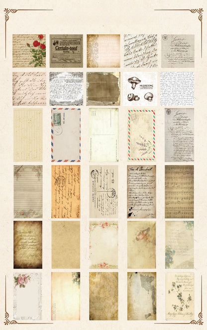 CAWPURI Country Garden Handbook Stickers – 60 Sheets, 6 Retro Styles