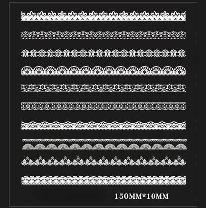 CAWPURI 30PCS Cluster Flower Lace Stickers – PET Decor for Handbooks