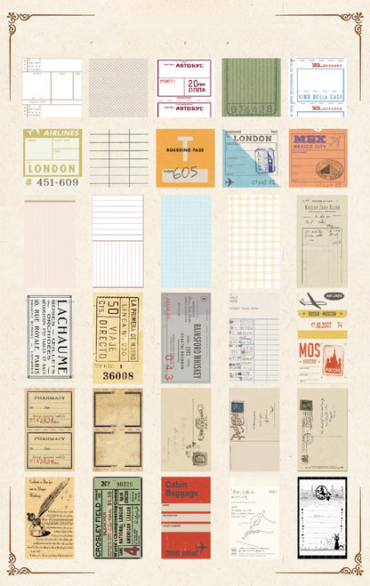 CAWPURI Country Garden Handbook Stickers – 60 Sheets, 6 Retro Styles