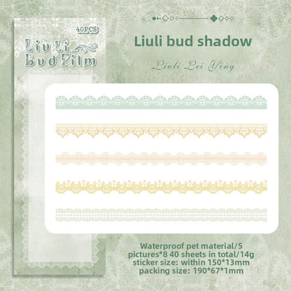 CAWPURI 30PCS Cluster Flower Lace Stickers – PET Decor for Handbooks