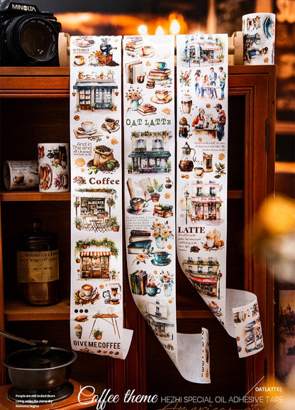 Coffee Theme Handbook Tape – 6 Rolls of Caffeinated Designs