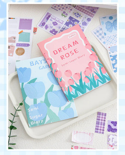 CAWPURI Half - Sugar Diary Handbook Sticker Book – 30 Adorable Designs