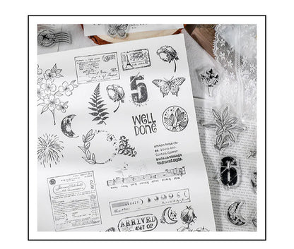 CAWPURI Retro Silicone Transparent Seal Stamp Set – DIY Handbook Decor