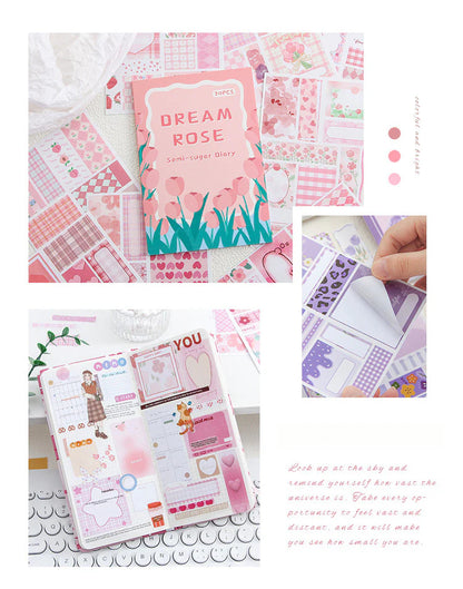 CAWPURI Half - Sugar Diary Handbook Sticker Book – 30 Adorable Designs