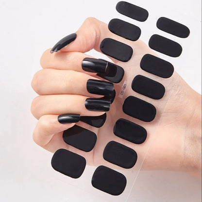 16 Pieces Nail Art Polish Sticker Nail Stripes Self-adhesive Pure Color Nail Stickers 25 Colors