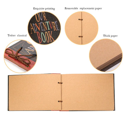 Photo Album DIY Handmade Photo Album Scrapbook Our Adventure Book Retro Kraft Album Anniversary Wedding Memory Mother's Day Gift
