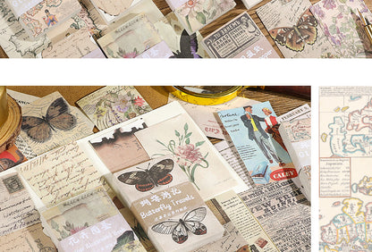 CAWPURI Past Notes Series Hand Account Material Paper Cute Retro Non-sticky Stickers 60 Material Books Wholesale