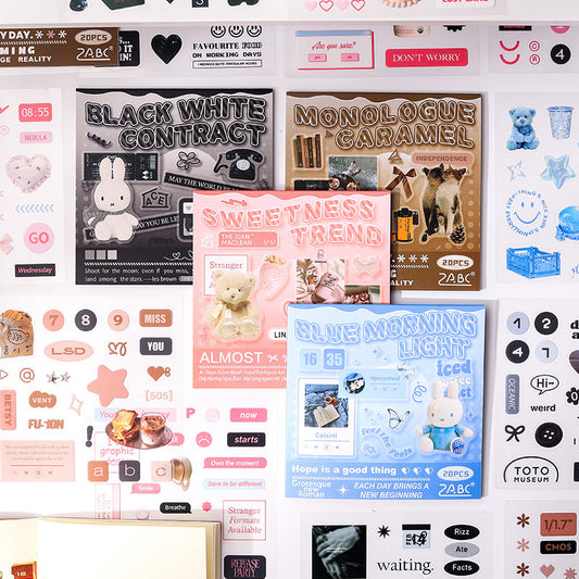 CAWPURI Salt Style Cut Film Sticker Hand Account Sticker Book, Cross-border Creative Sticker Pet Hand Account Sticker Book Sticker