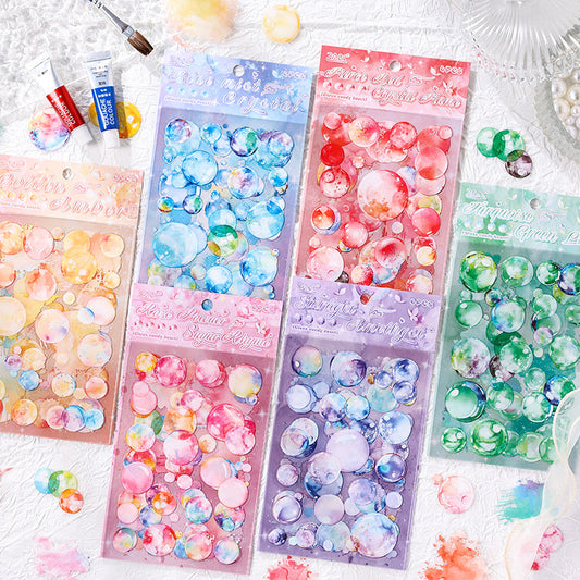 CAWPURI Glazed Sugar Heart Stickers – 4PCS Waterproof PET for Handbooks & DIY