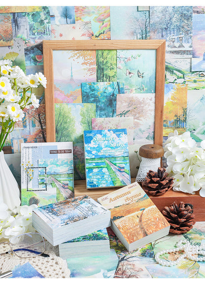 CAWPURI Four - Season Sticky Note Book – 200 Sheets of Scenic Designs