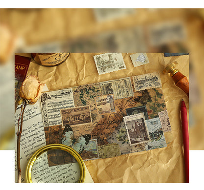 CAWPURI merchandise human messenger hand account sticker cute retro children's hand account sticker whole package set material wholesale
