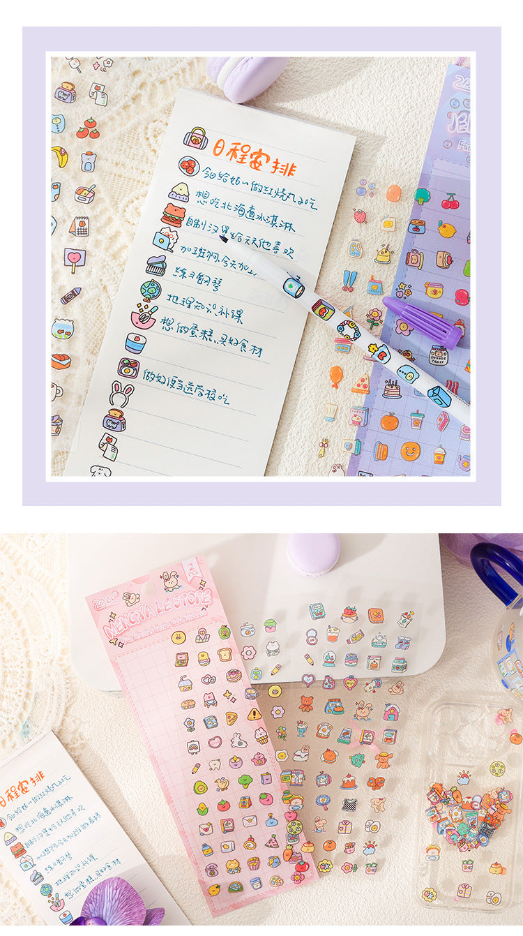 CAWPURI Fun Market Cute Cartoon Handbook Stickers – 20 Adorable Designs