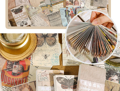 CAWPURI Past Notes Series Hand Account Material Paper Cute Retro Non-sticky Stickers 60 Material Books Wholesale