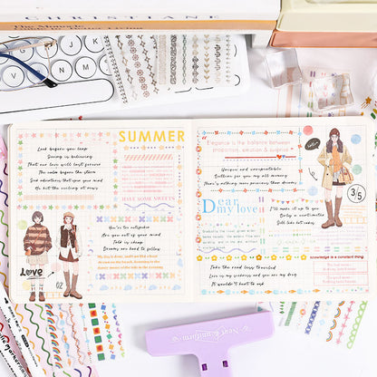 CAWPURI Boundary Guard Strip Stickers – 6Pcs Washi Paper Cut Film for Handbooks