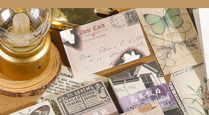CAWPURI Past Notes Series Hand Account Material Paper Cute Retro Non-sticky Stickers 60 Material Books Wholesale