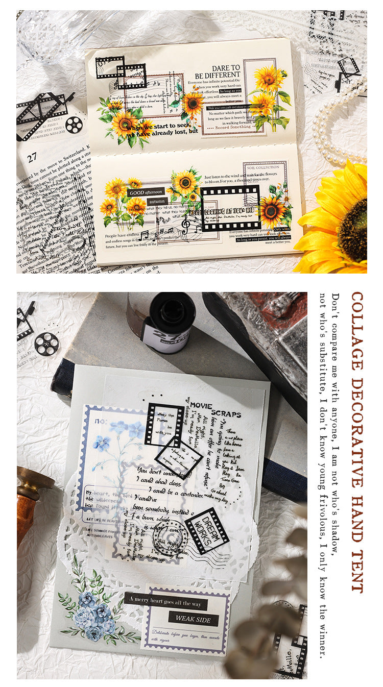 Old Shadow Afterdream Cut Film Stickers – 20 Retro English Designs