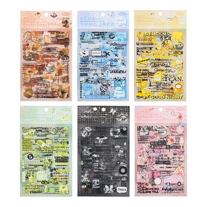 CAWPURI Autumn Letters Cut Film Stickers – 4Pcs Waterproof PET for Handbooks