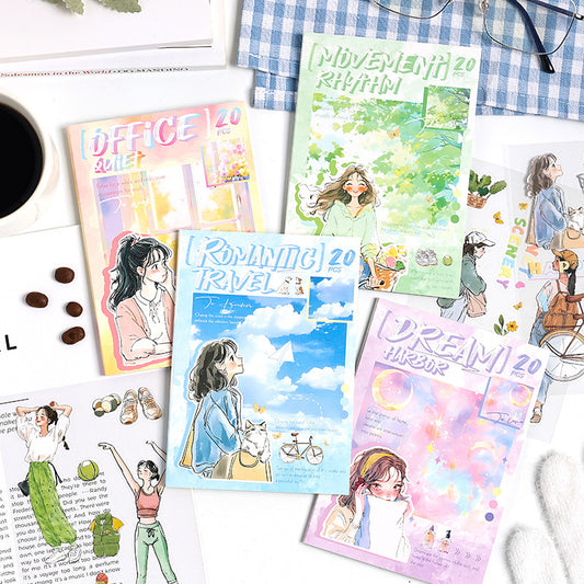 CAWPURI Chase the Ordinary Sticker Book – 20PCS Waterproof PET for Handbooks