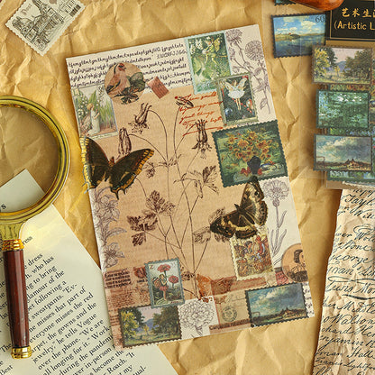 CAWPURI merchandise human messenger hand account sticker cute retro children's hand account sticker whole package set material wholesale