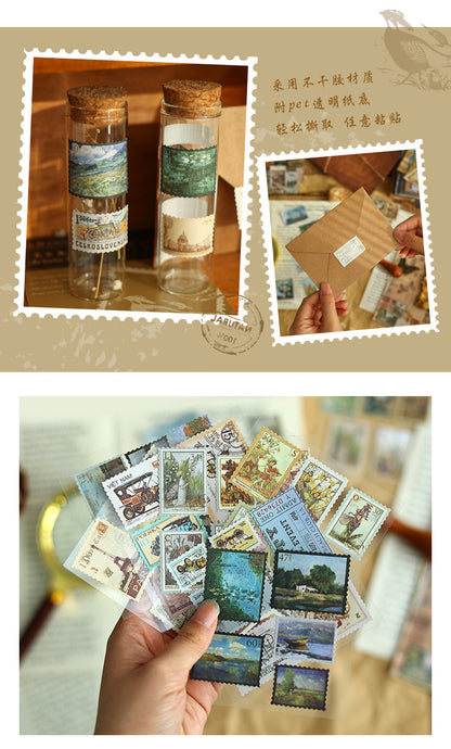 CAWPURI merchandise human messenger hand account sticker cute retro children's hand account sticker whole package set material wholesale