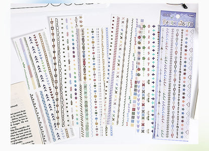 CAWPURI Boundary Guard Strip Stickers – 6Pcs Washi Paper Cut Film for Handbooks