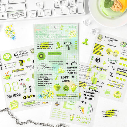 CAWPURI Autumn Letters Cut Film Stickers – 4Pcs Waterproof PET for Handbooks