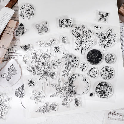 CAWPURI Retro Silicone Transparent Seal Stamp Set – DIY Handbook Decor