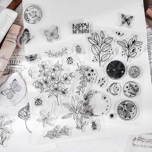 CAWPURI Retro Silicone Transparent Seal Stamp Set – DIY Handbook Decor