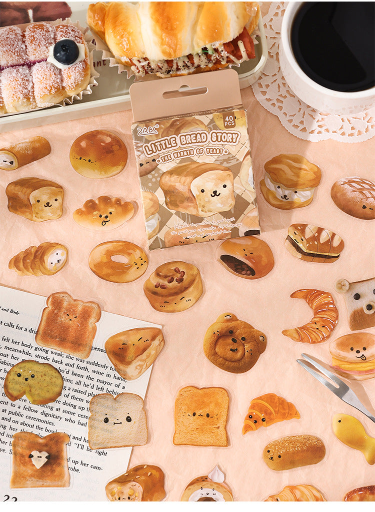 CAWPURI Yuezhen Cute Bread Handbook Stickers – 20 Adorable Designs