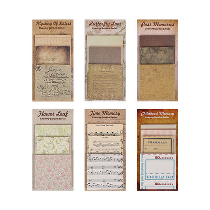 CAWPURI Country Garden Handbook Stickers – 60 Sheets, 6 Retro Styles
