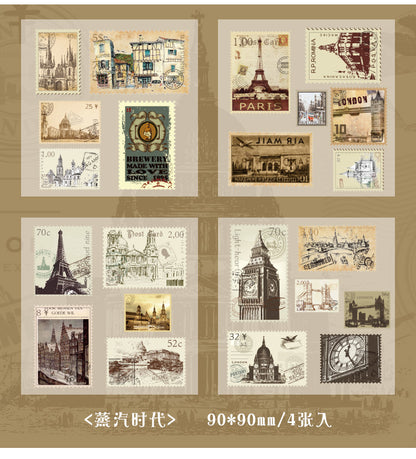 CAWPURI merchandise human messenger hand account sticker cute retro children's hand account sticker whole package set material wholesale