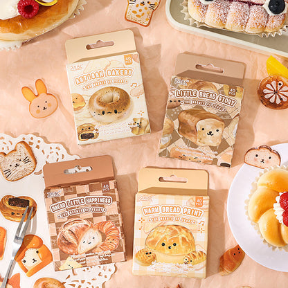 CAWPURI Yuezhen Cute Bread Handbook Stickers – 20 Adorable Designs