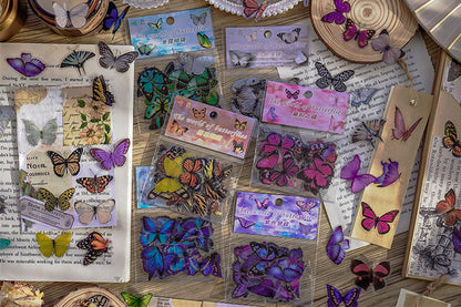 CAWPURI Butterfly Garden Stickers – 40PCS Waterproof PET for Handbooks & DIY